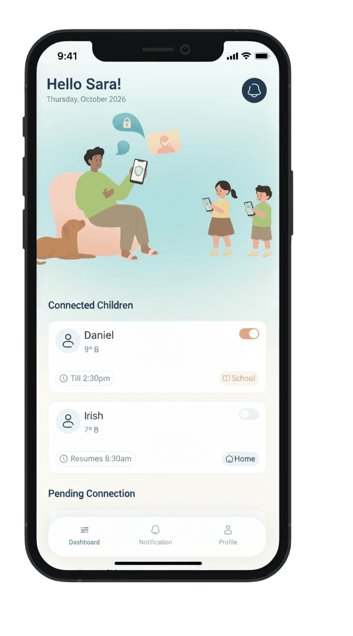 Captura de app para familias